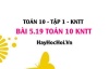 Bài 5.19 SGK Toán 10 Kết nối tri thức tập 1